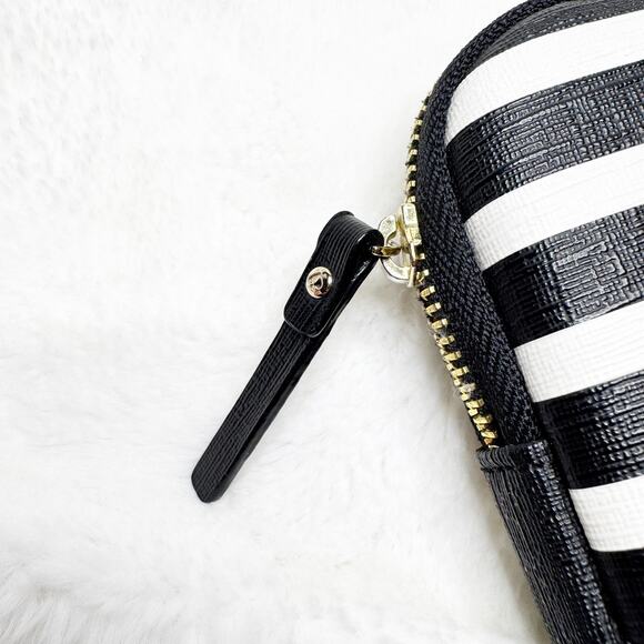 KATE SPADE New York Black & White Stripe Padded iPad Tablet Zip Case - Picture 5 of 10